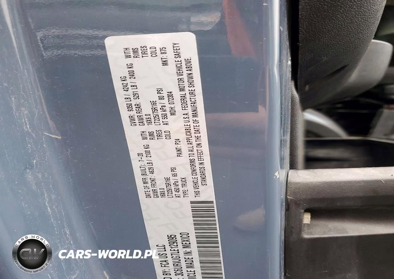 2020 Ram Promaster 3500 Vf Delivery Van VIN:3C6URVJG7LE129095 - 13