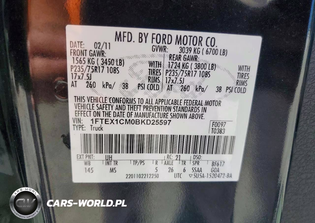 2011 Ford F150 Super Cab VIN:1FTEX1CM0BKD25597 - 13