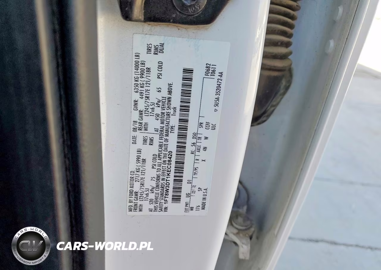2019 Ford F350 Super Duty VIN:1FT8W3DT1KEC08420 - 12