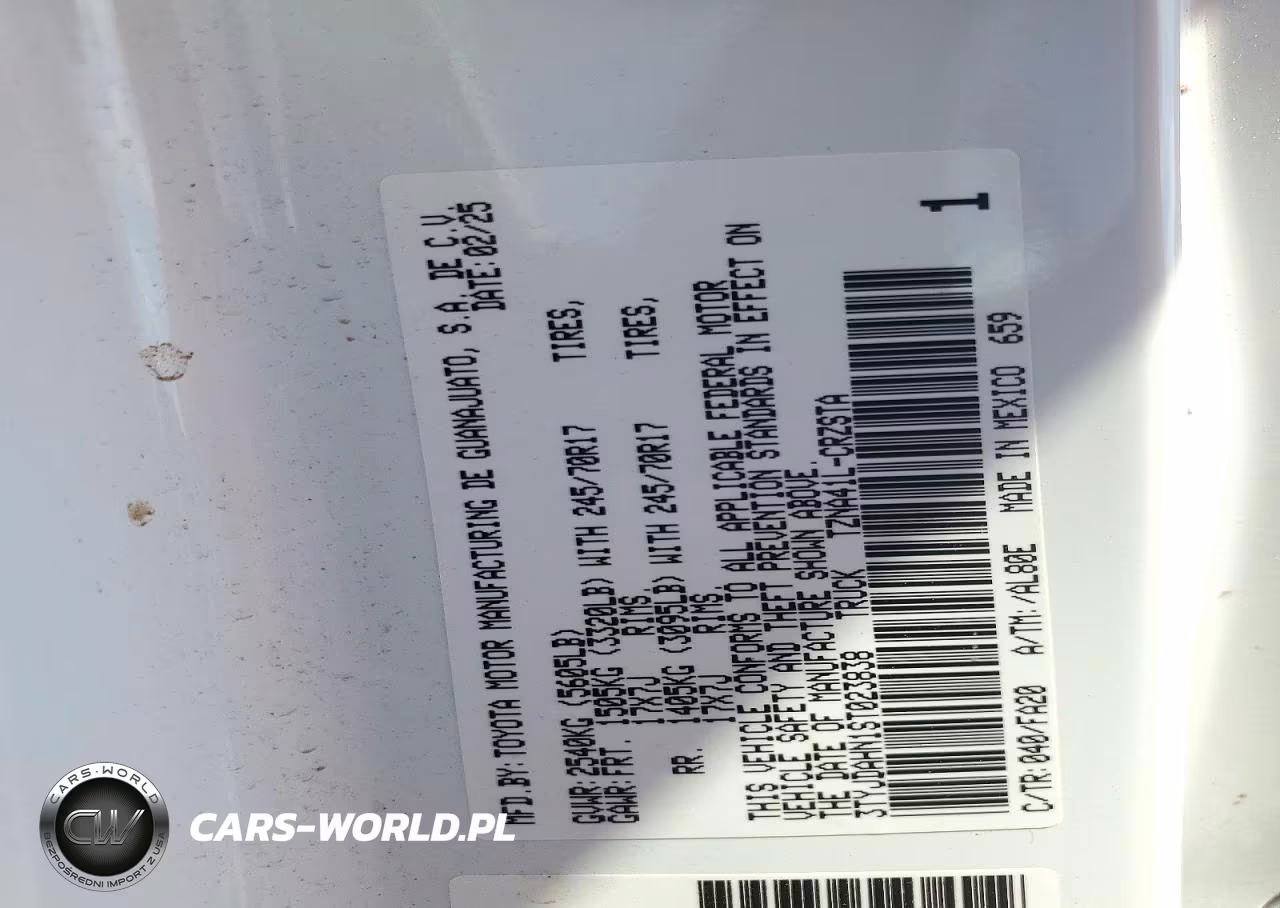 2025 Toyota Tacoma Sr VIN:3TYJDAHN1ST023838 - 13