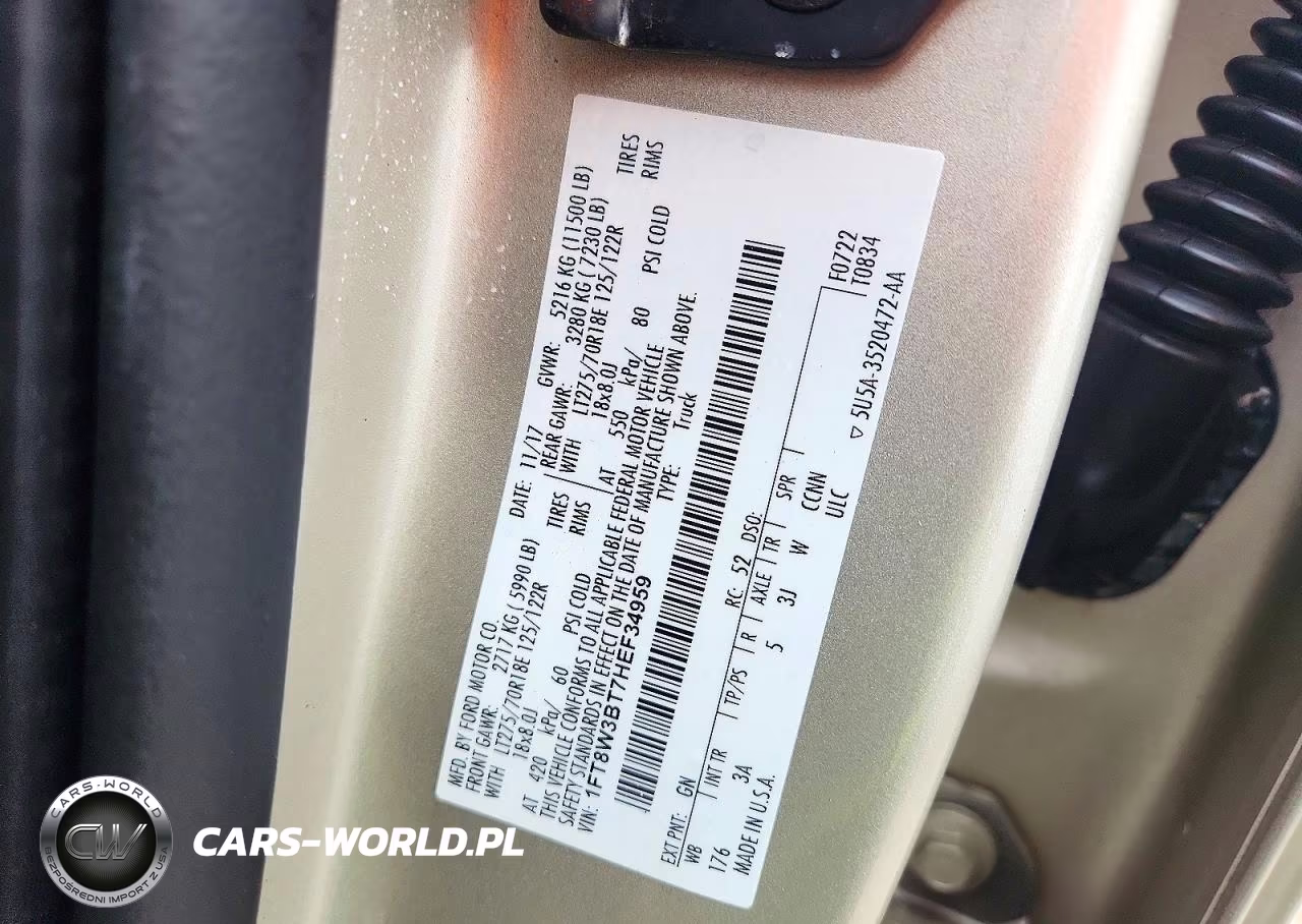 2017 Ford F350 Super Duty VIN:1FT8W3BT7HEF34959 - 12