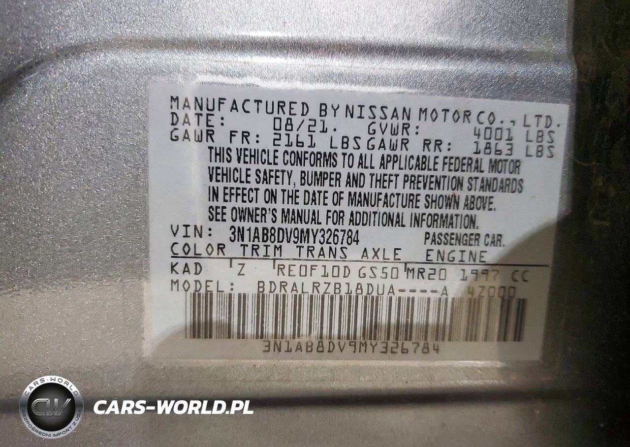 2021 Nissan Sentra Sr VIN:3N1AB8DV9MY326784 - 12