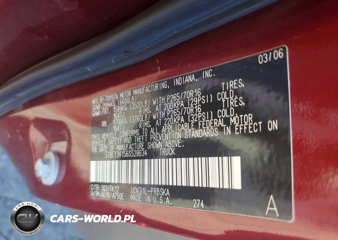 2006 Toyota Tundra Double Cab Sr5 VIN:5TBET34156S528634 - 12