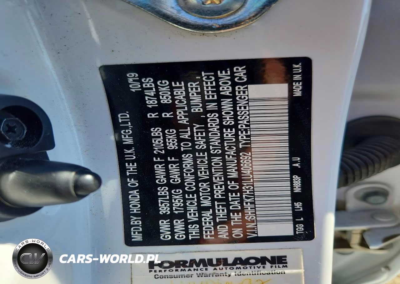 2020 Honda Civic Lx VIN:SHHFK7H31LU406692 - 13