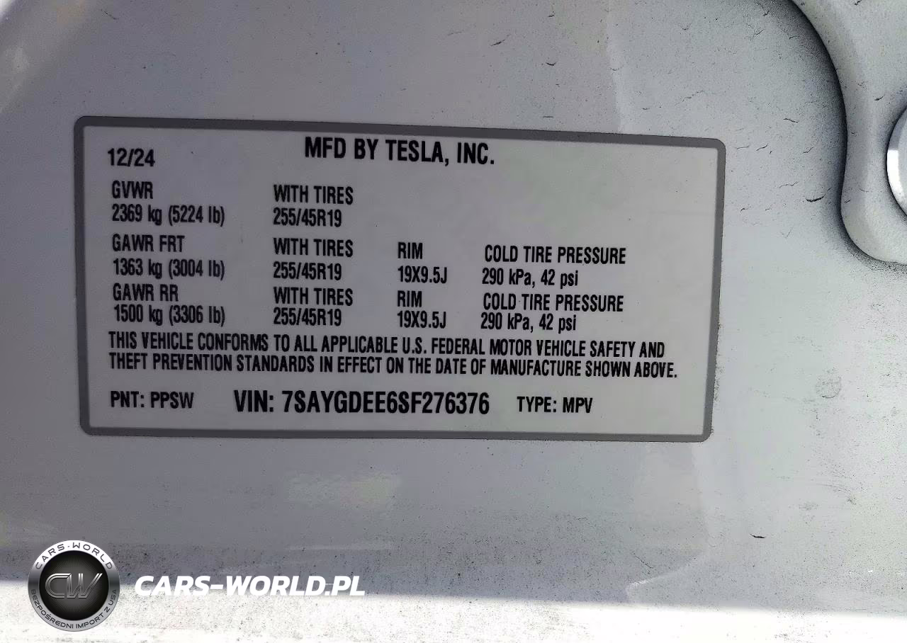 2025 Tesla Model Y VIN:7SAYGDEE6SF276376 - 12