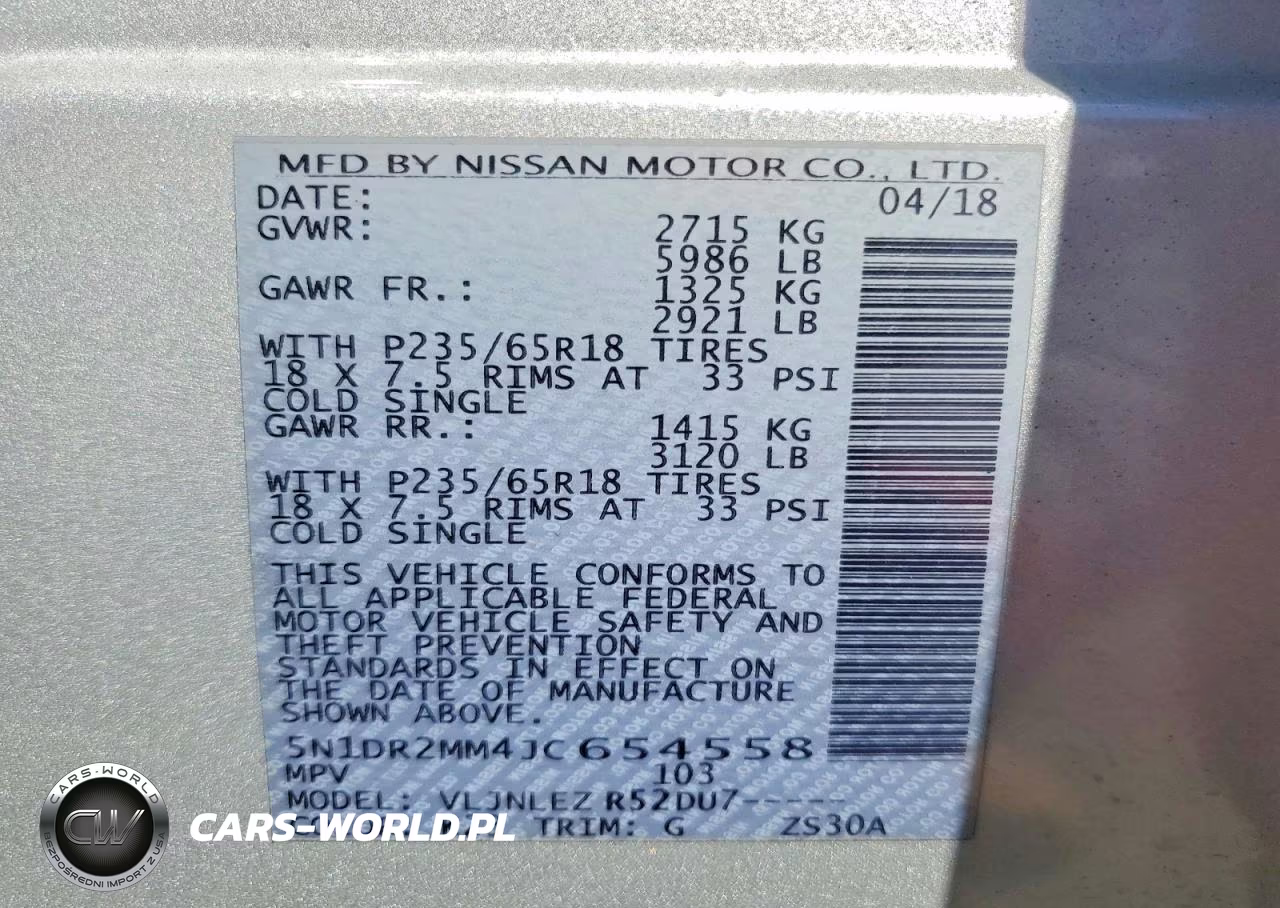 2018 Nissan Pathfinder Sv VIN:5N1DR2MM4JC654558 - 14