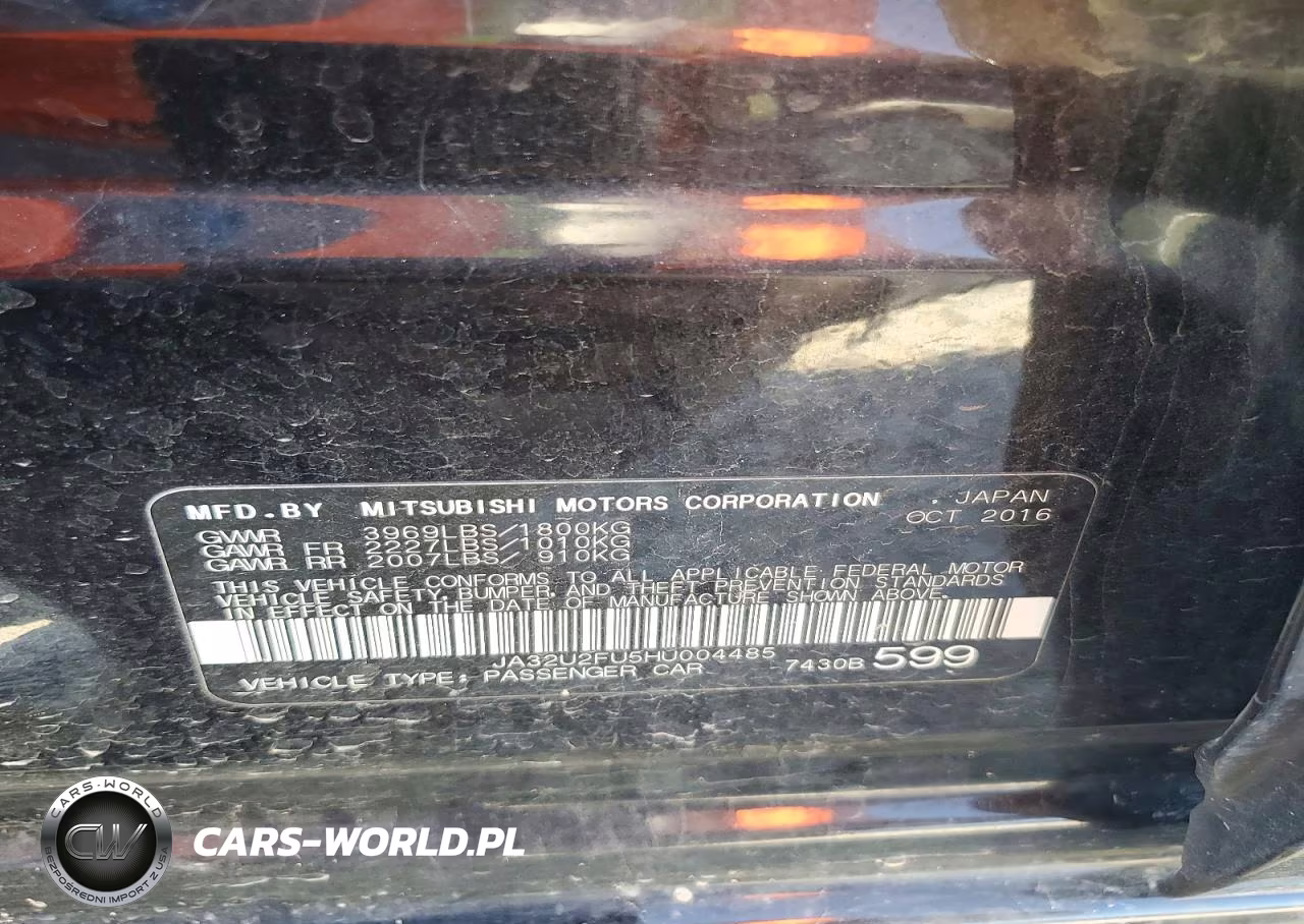 2017 Mitsubishi Lancer Es VIN:JA32U2FU5HU004485 - 13