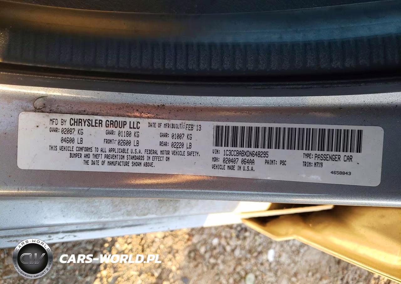 2013 Chrysler 200 Lx VIN:1C3CCBABXDN648295 - 12