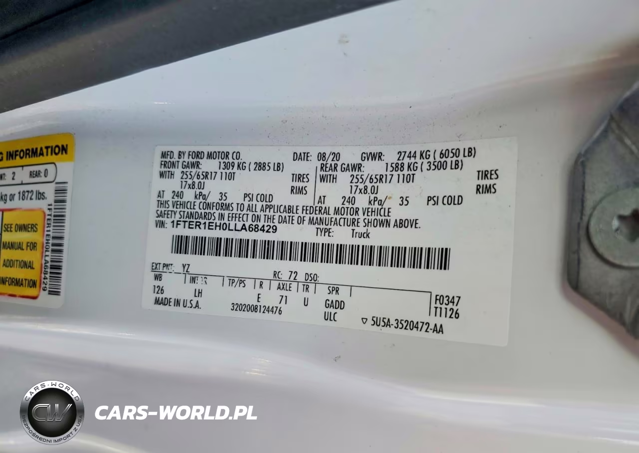 2020 Ford Ranger Xl VIN:1FTER1EH0LLA68429 - 12