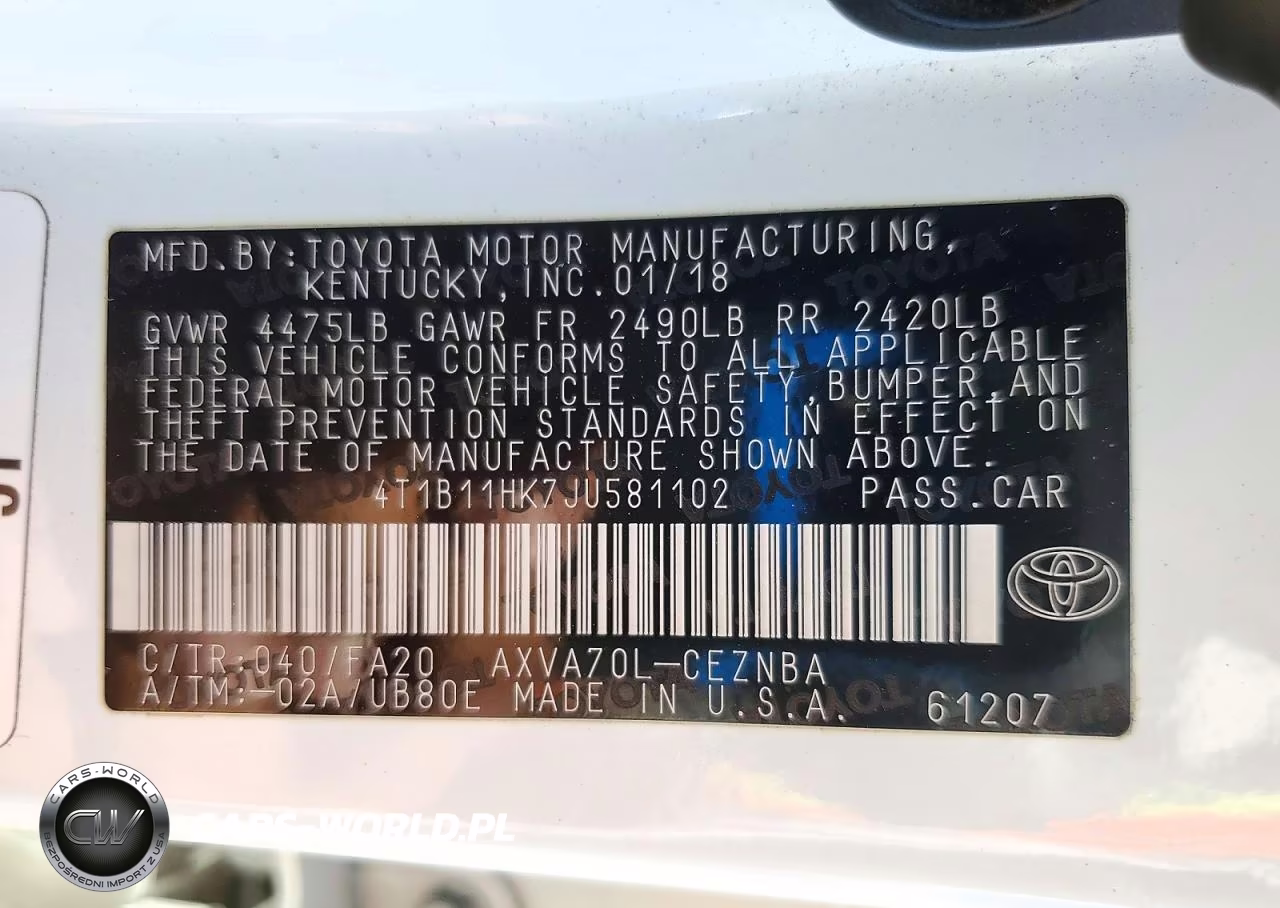 2018 Toyota Camry Le VIN:4T1B11HK7JU581102 - 12