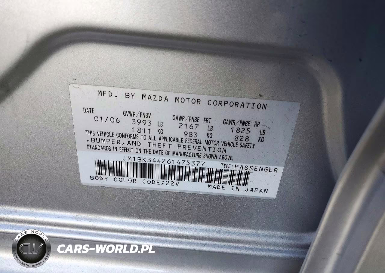 2006 Mazda 3 Hatchback VIN:JM1BK344261475377 - 13