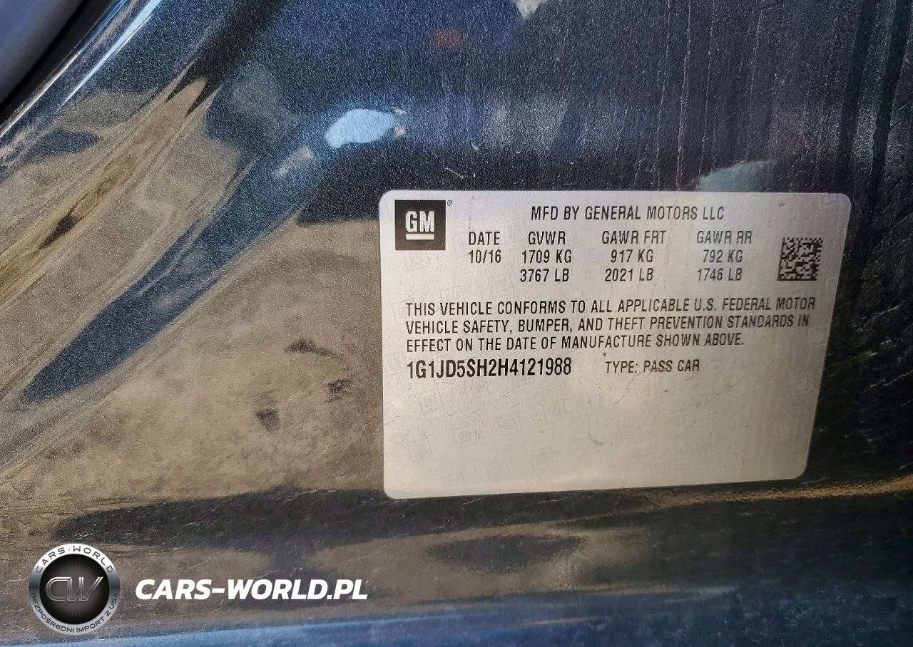 2017 Chevrolet Sonic Lt VIN:1G1JD5SH2H4121988 - 12