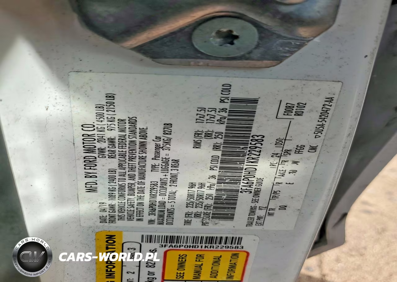 2019 Ford Fusion Se VIN:3FA6P0HD1KR229583 - 12