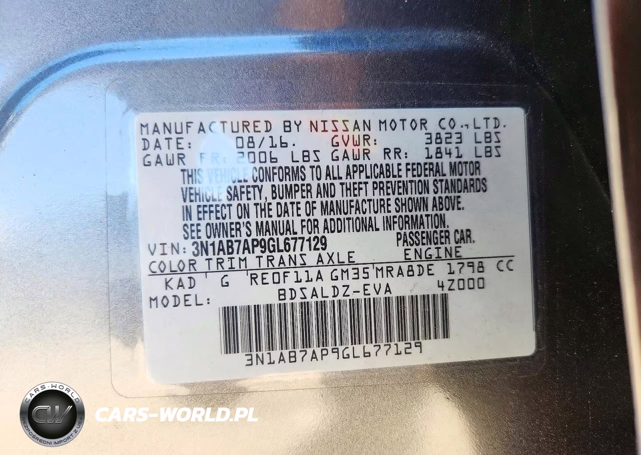 2016 Nissan Sentra Sv VIN:3N1AB7AP9GL677129 - 12