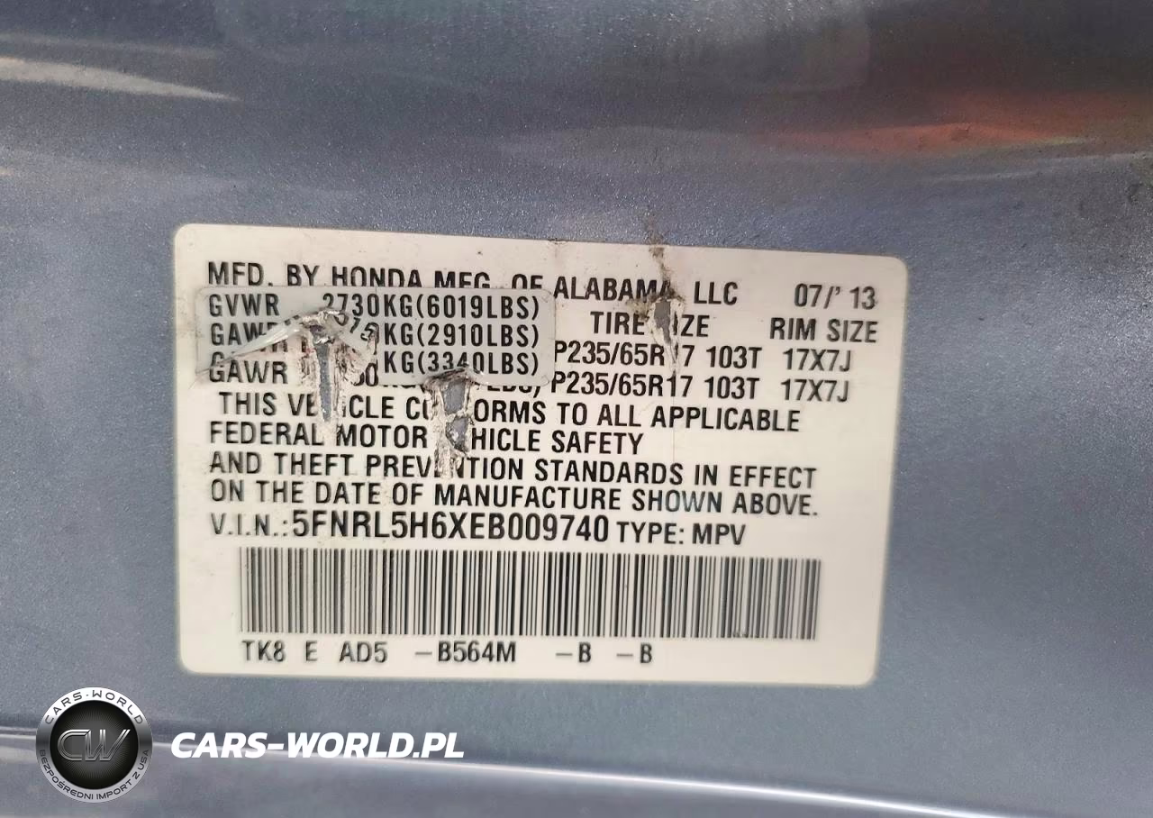 2014 Honda Odyssey Exl VIN:5FNRL5H6XEB009740 - 13