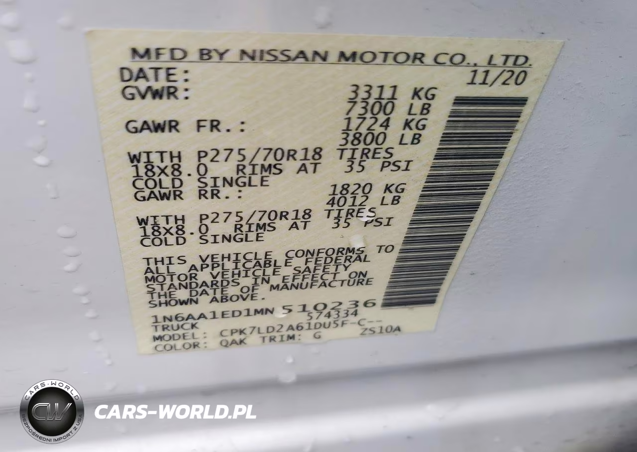 2021 Nissan Titan Pro-4X VIN:1N6AA1ED1MN510236 - 13