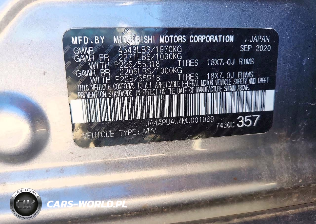 2021 Mitsubishi Outlander Sport Es VIN:JA4APUAU4MU001069 - 14