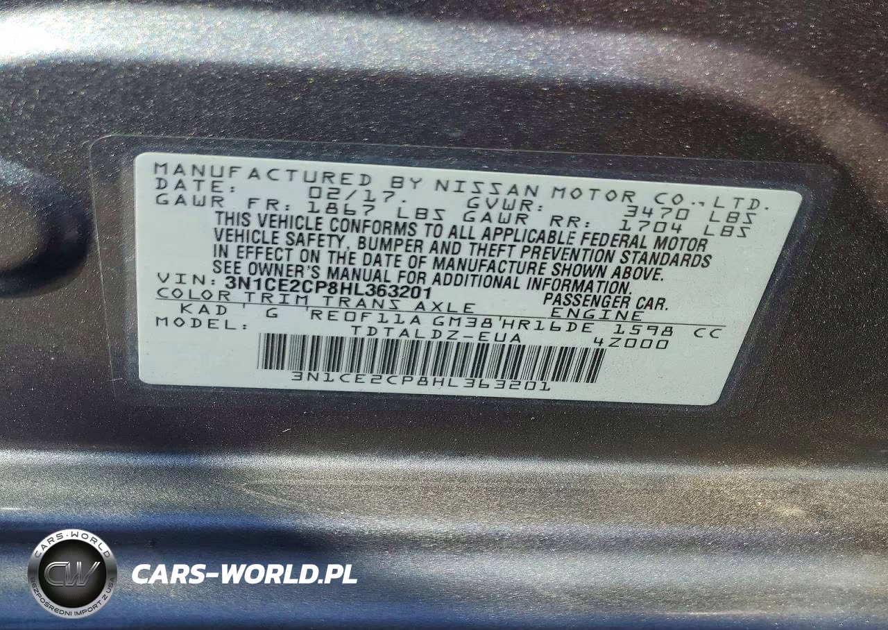 2017 Nissan Versa Note Sv VIN:3N1CE2CP8HL363201 - 13