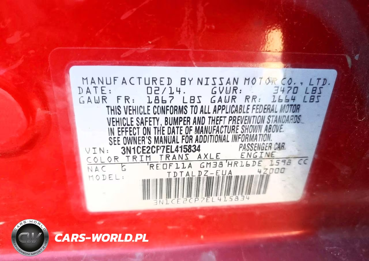 2014 Nissan Versa Note Sv VIN:3N1CE2CP7EL415834 - 12
