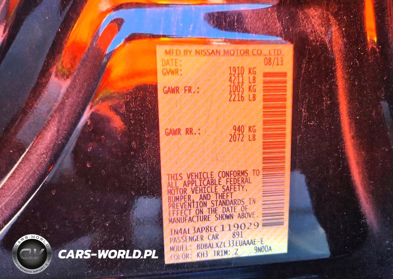2014 Nissan Altima 2.5 VIN:1N4AL3AP8EC119029 - 12
