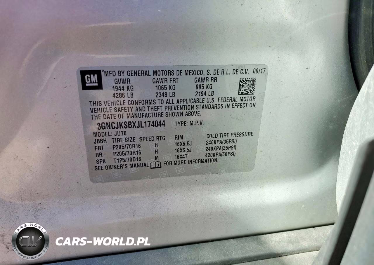 2018 Chevrolet Trax Ls VIN:3GNCJKSBXJL174044 - 12