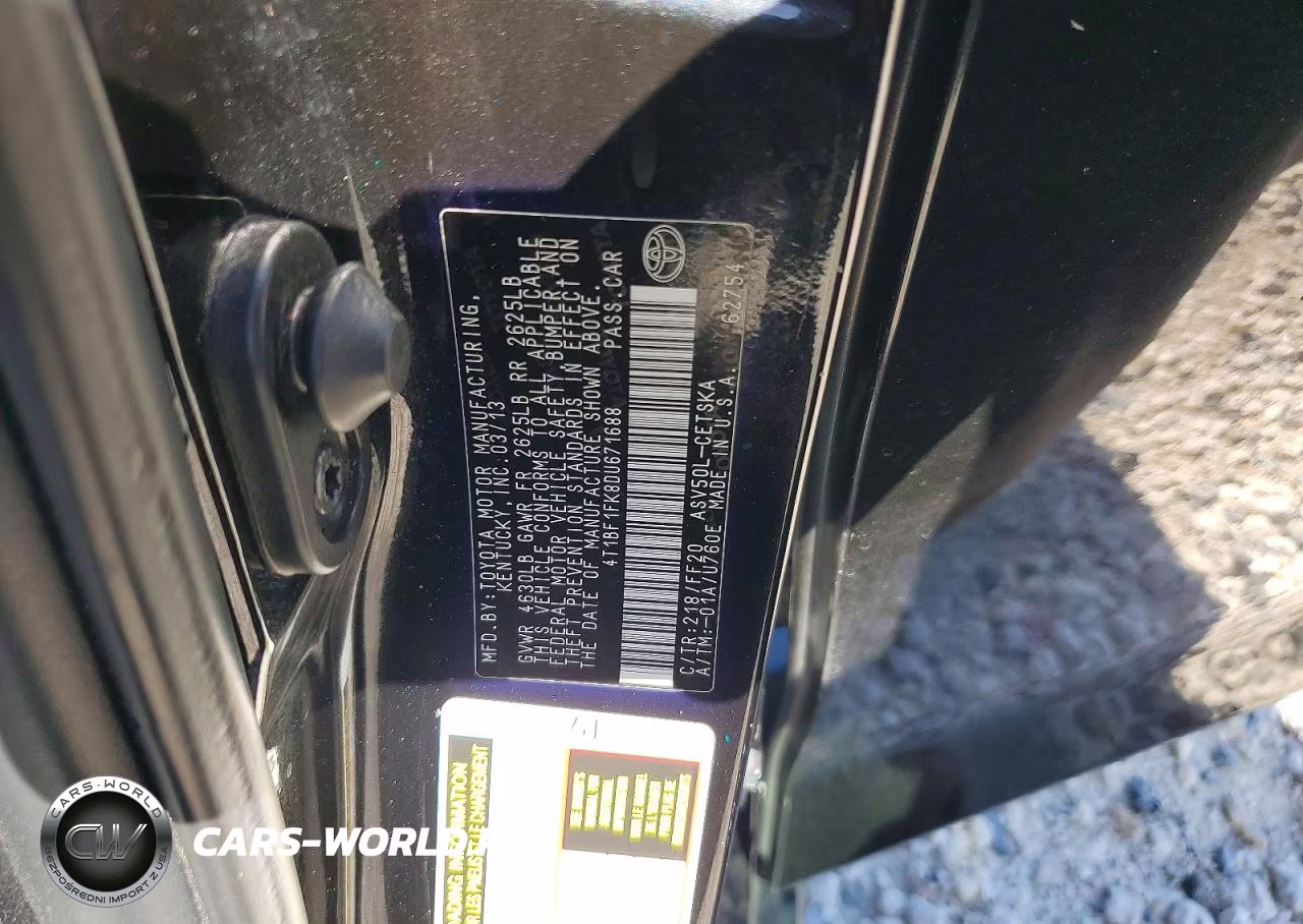 2013 Toyota Camry Se VIN:4T1BF1FK8DU671688 - 13