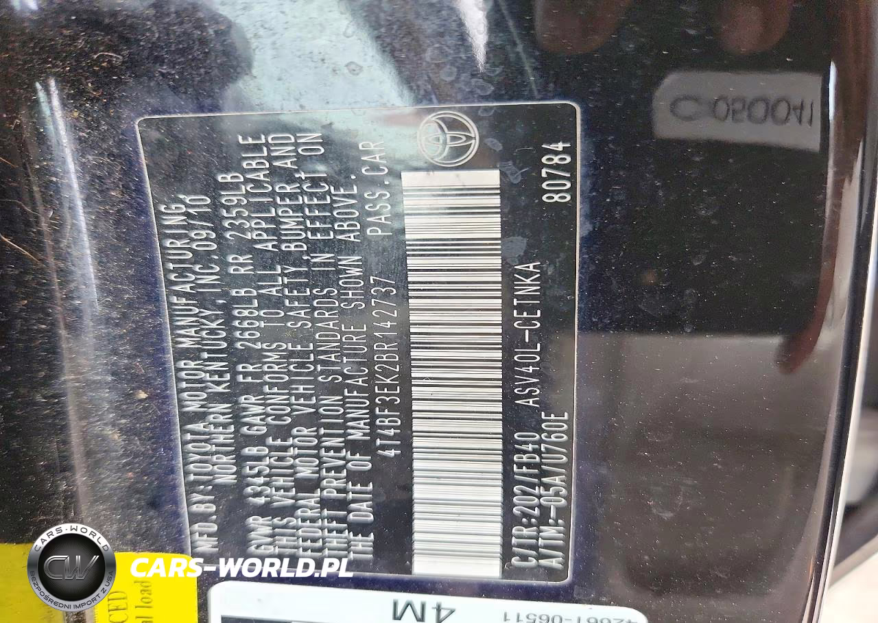 2011 Toyota Camry Le VIN:4T4BF3EK2BR142737 - 12