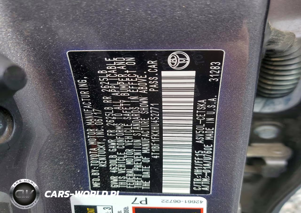 2017 Toyota Camry Se VIN:4T1BF1FKXHU452771 - 12