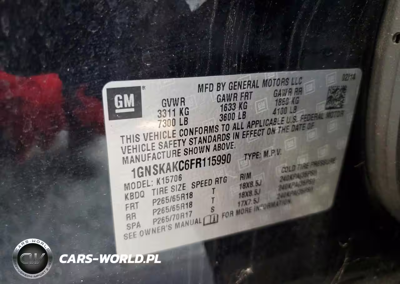 2015 Chevrolet Tahoe K1500 Ls VIN:1GNSKAKC6FR115990 - 13