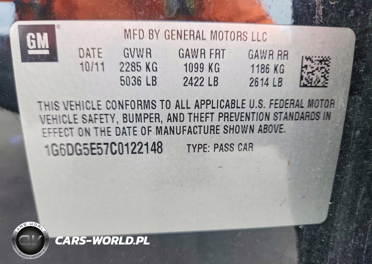 2012 Cadillac Cts Luxury Collection VIN:1G6DG5E57C0122148 - 12