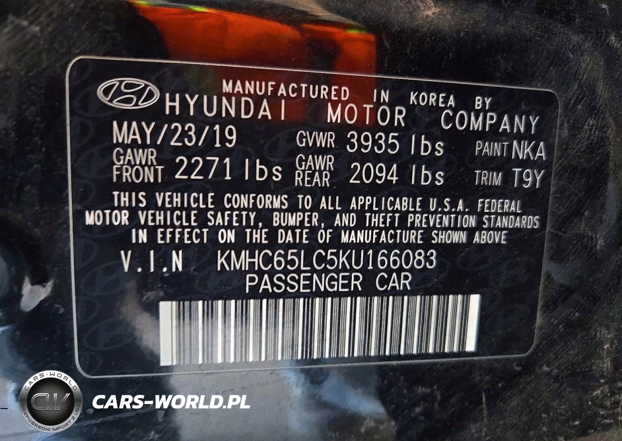 2019 Hyundai Ioniq Blue VIN:KMHC65LC5KU166083 - 12