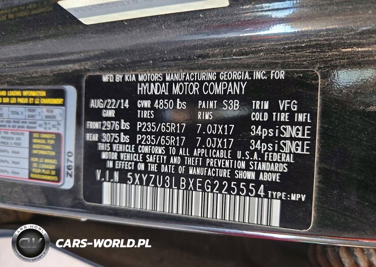 2014 Hyundai Santa Fe Sport 2.4L VIN:5XYZU3LBXEG225554 - 12