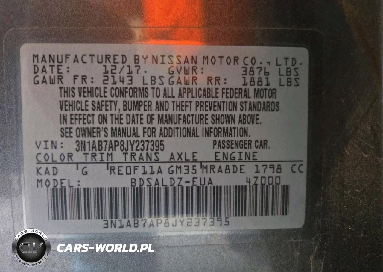 2018 Nissan Sentra Sv VIN:3N1AB7AP8JY237395 - 12
