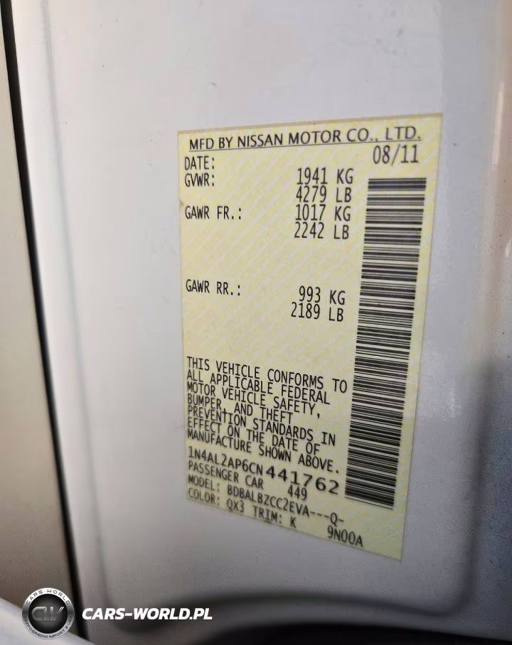2012 Nissan Altima 2.5 S VIN:1N4AL2AP6CN441762 - 12