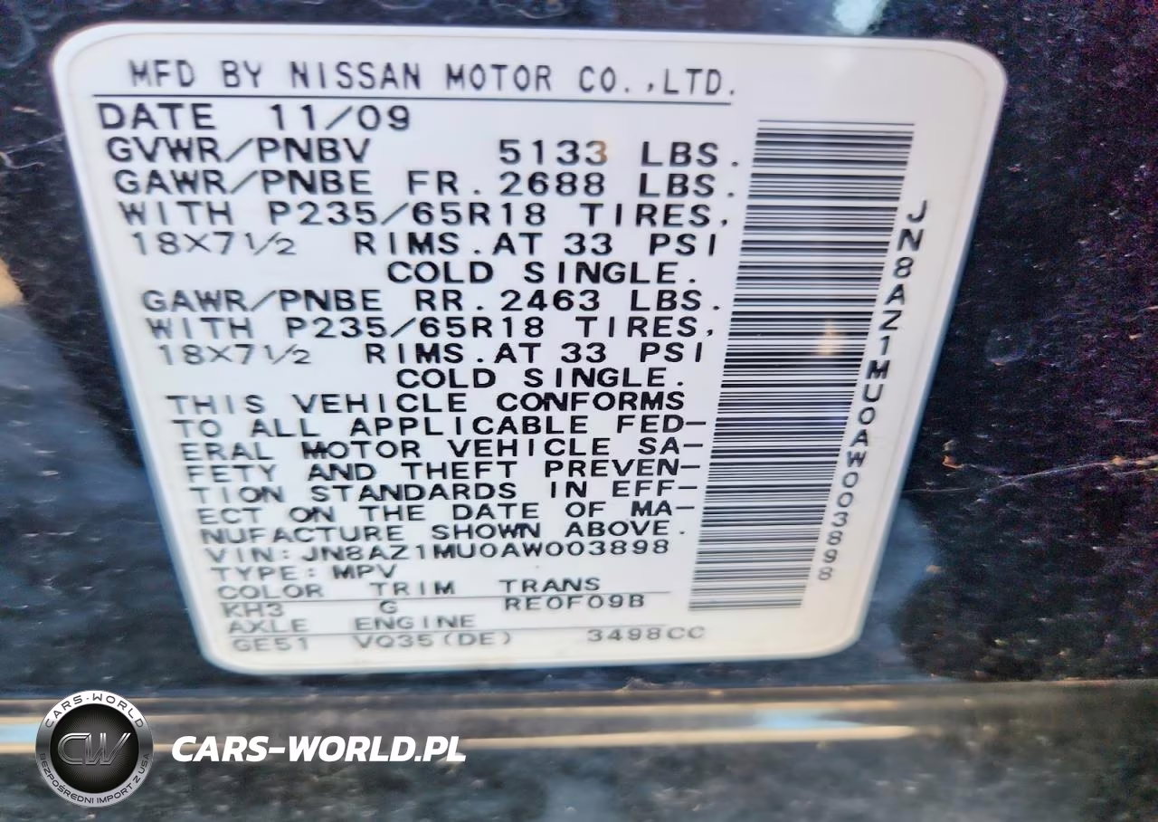 2010 Nissan Murano S VIN:JN8AZ1MU0AW003898 - 13
