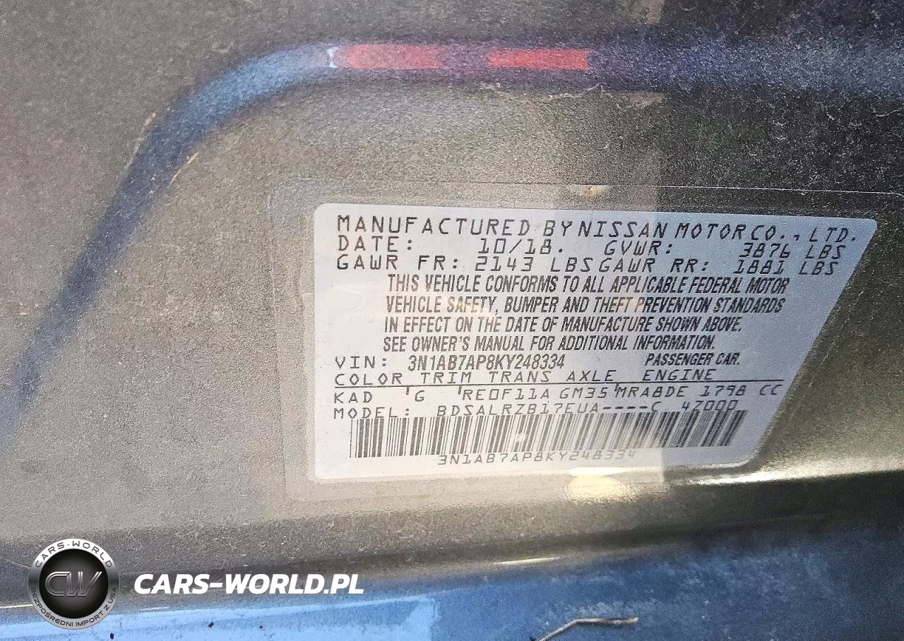 2019 Nissan Sentra Sr VIN:3N1AB7AP8KY248334 - 13
