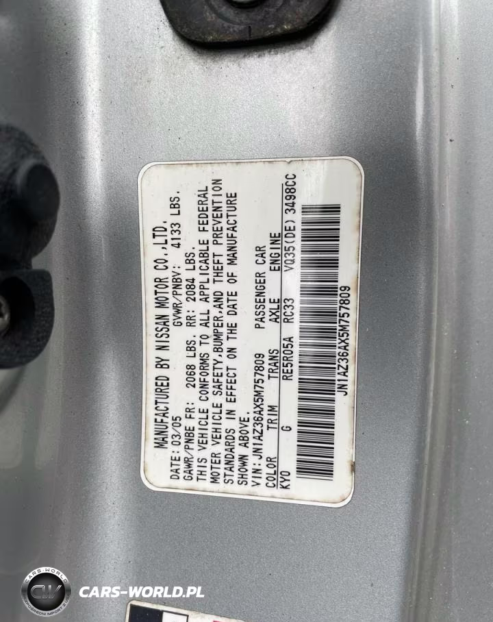 2005 Nissan 350Z Enthusiast VIN:JN1AZ36AX5M757809 - 10