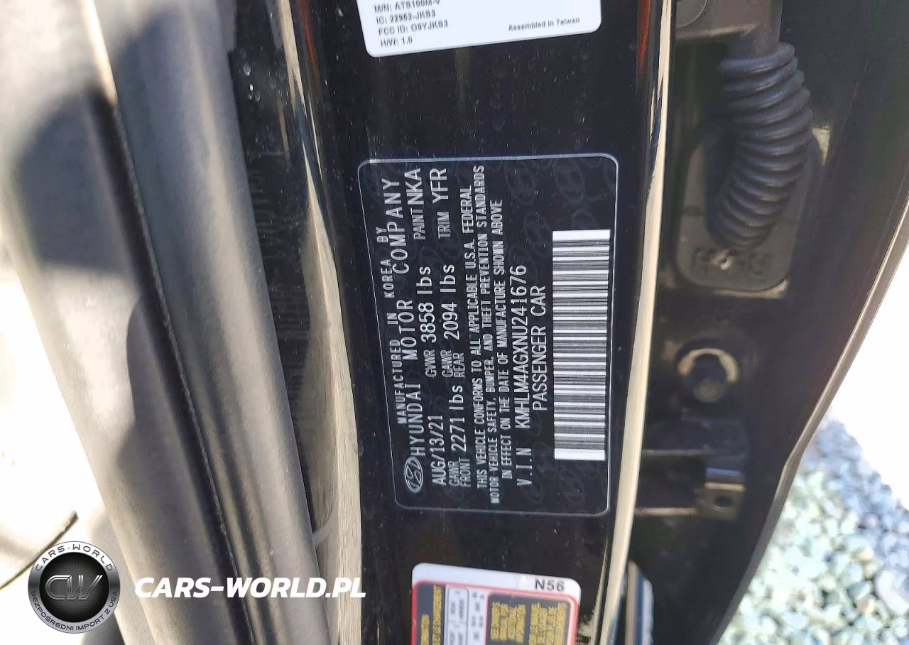 2022 Hyundai Elantra Sel VIN:KMHLM4AGXNU241676 - 12