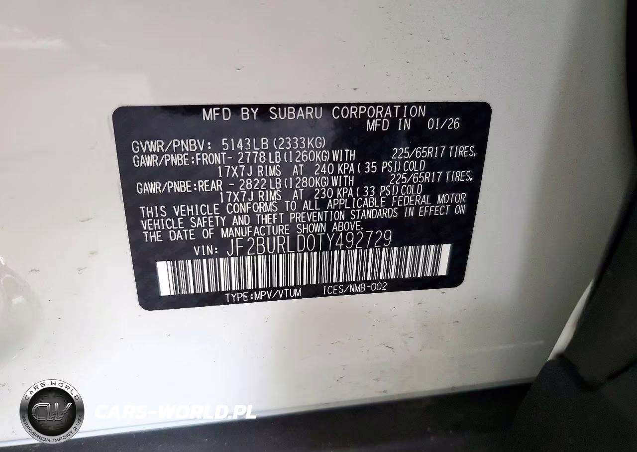 2026 Subaru Outback Wilderness VIN:JF2BURLD0TY492729 - 14