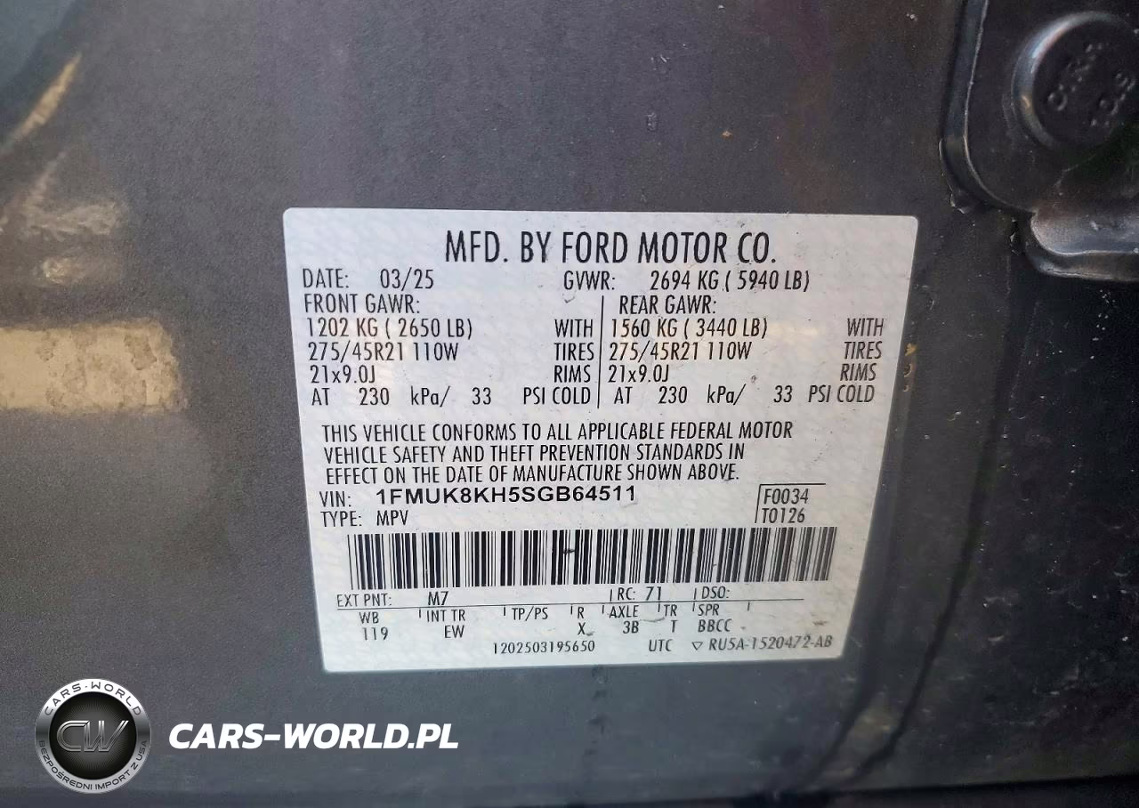 2025 Ford Explorer St-Line VIN:1FMUK8KH5SGB64511 - 14