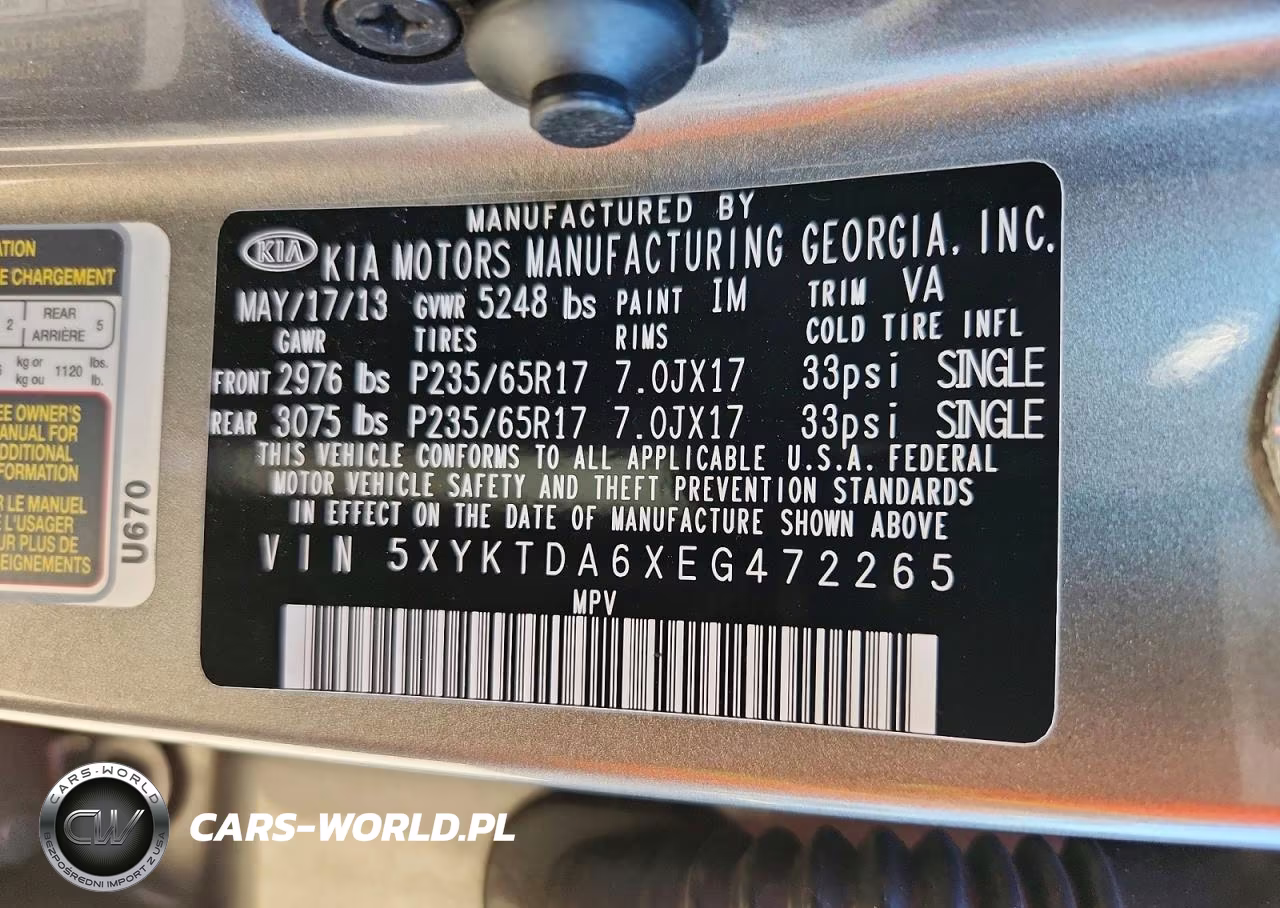2014 Kia Sorento Lx VIN:5XYKTDA6XEG472265 - 13