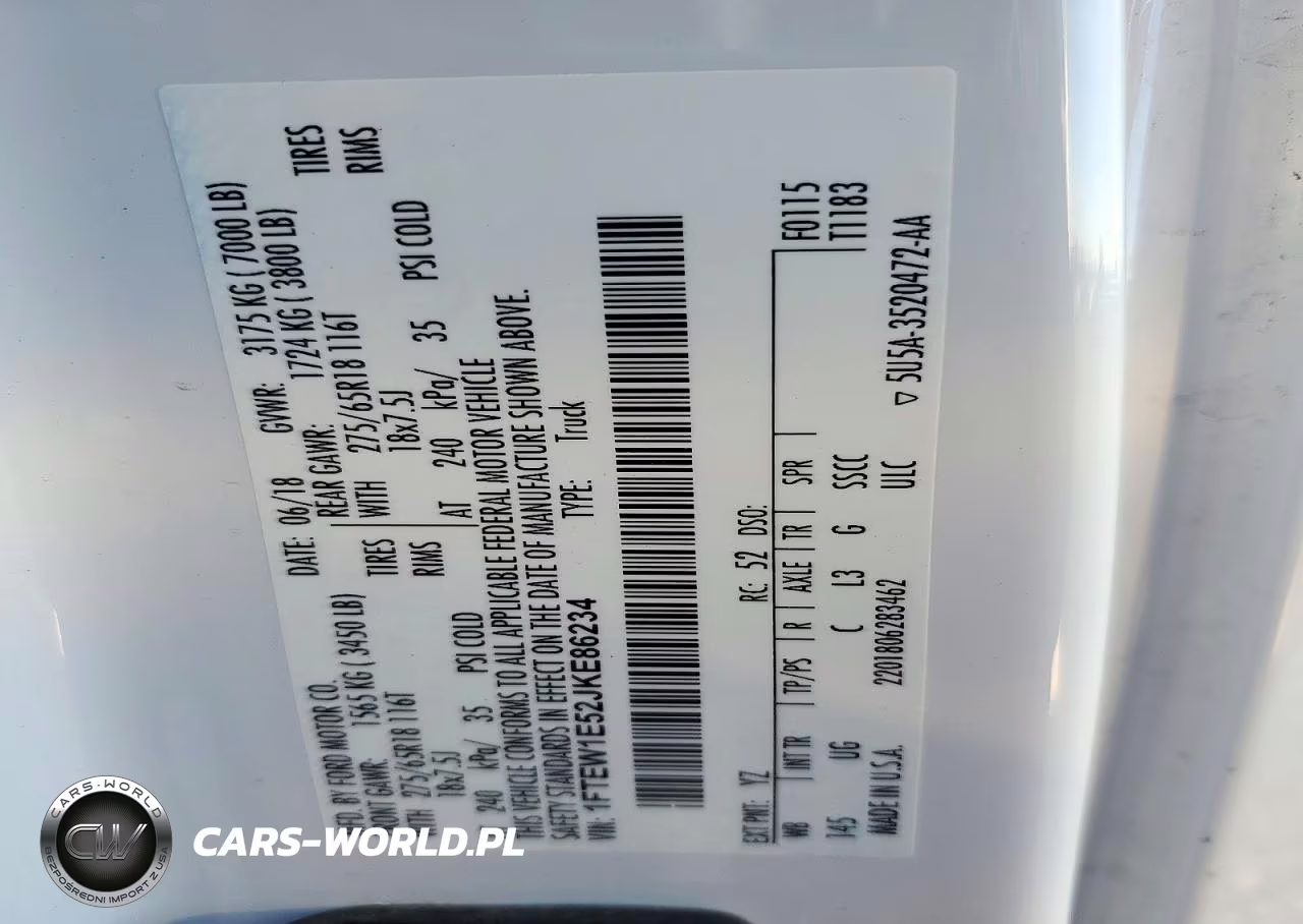 2018 Ford F150 Supercrew VIN:1FTEW1E52JKE86234 - 12