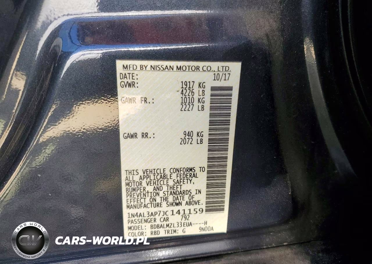 2018 Nissan Altima 2.5 Sv VIN:1N4AL3AP7JC141159 - 12
