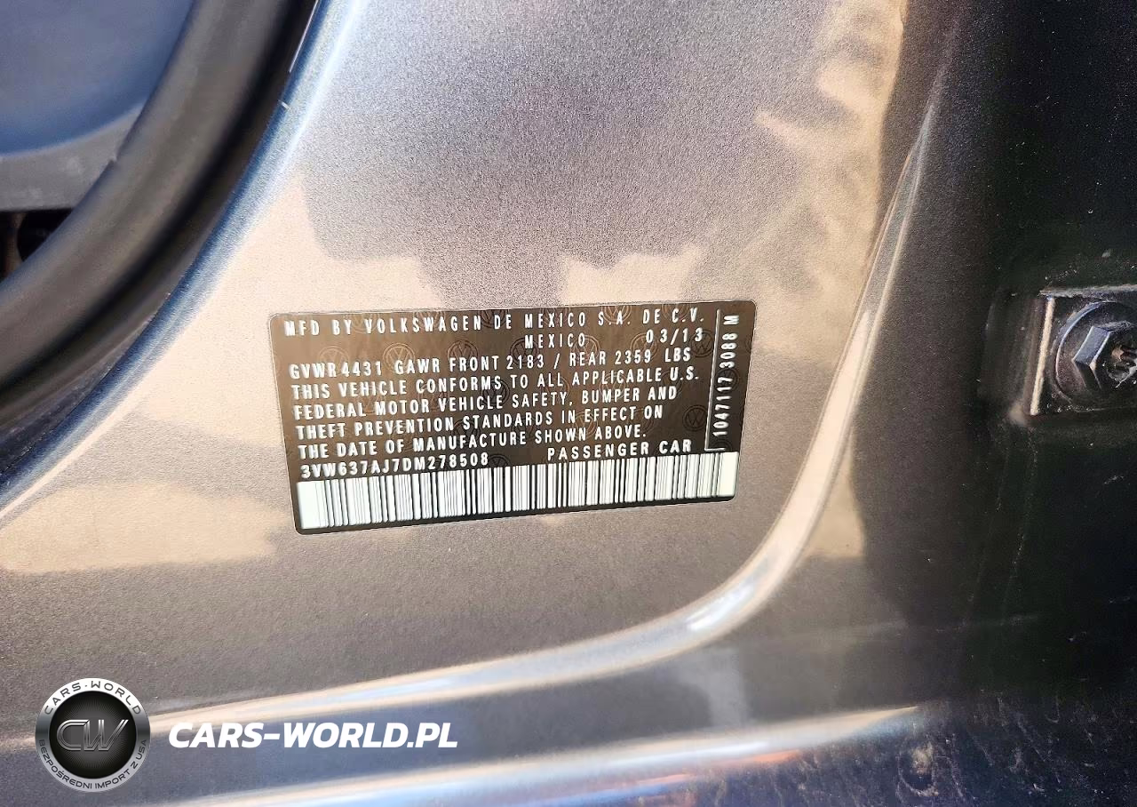 2013 Volkswagen Jetta Hybrid VIN:3VW637AJ7DM278508 - 12