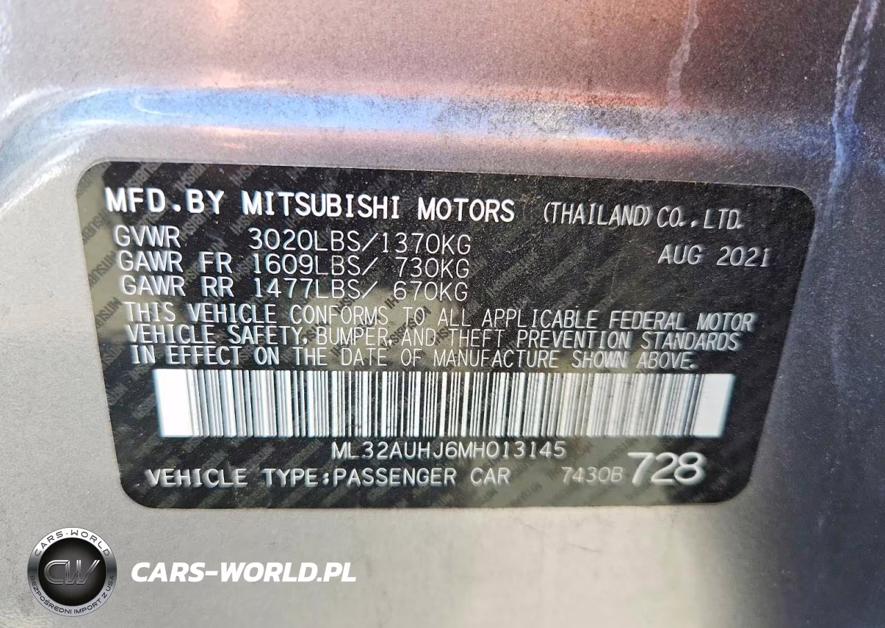 2021 Mitsubishi Mirage Es VIN:ML32AUHJ6MH013145 - 12