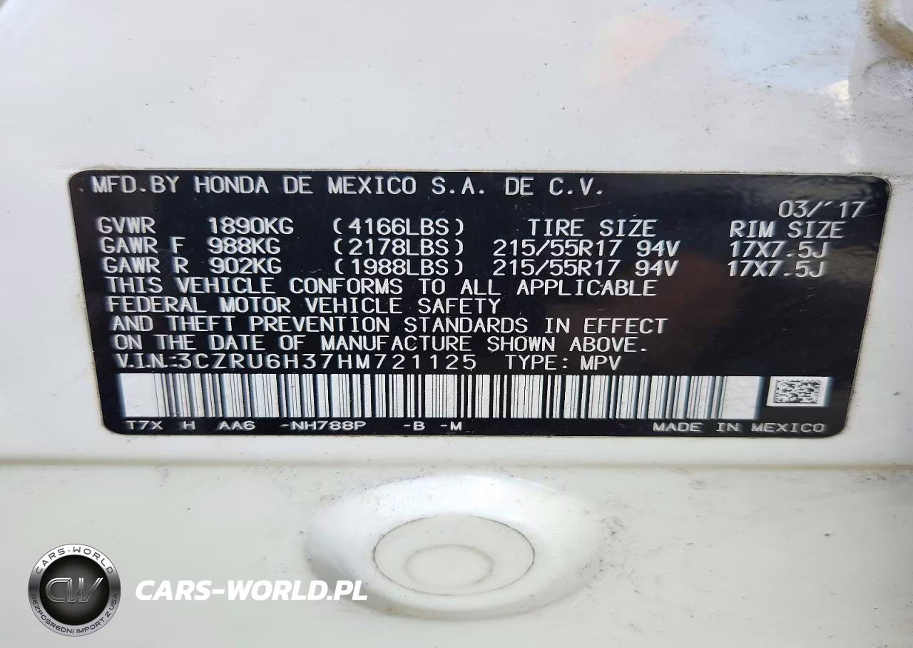 2017 Honda Hr-V Lx VIN:3CZRU6H37HM721125 - 13