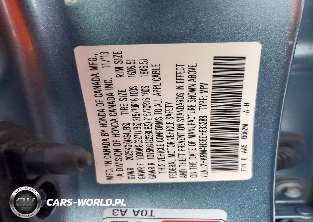2014 Honda Cr-V Lx VIN:2HKRM4H36EH633288 - 14