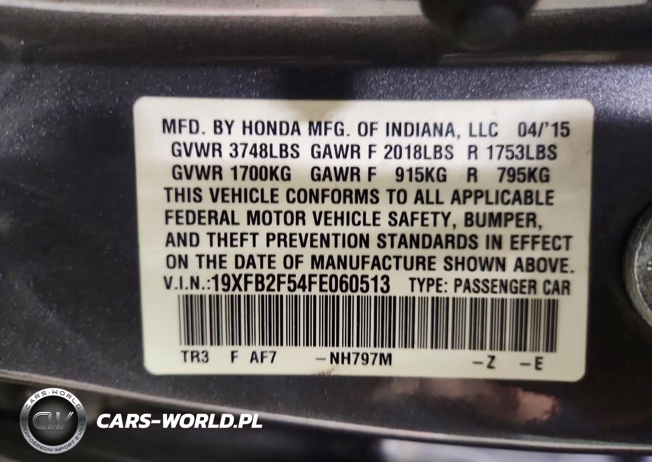 2015 Honda Civic Lx VIN:19XFB2F54FE060513 - 12