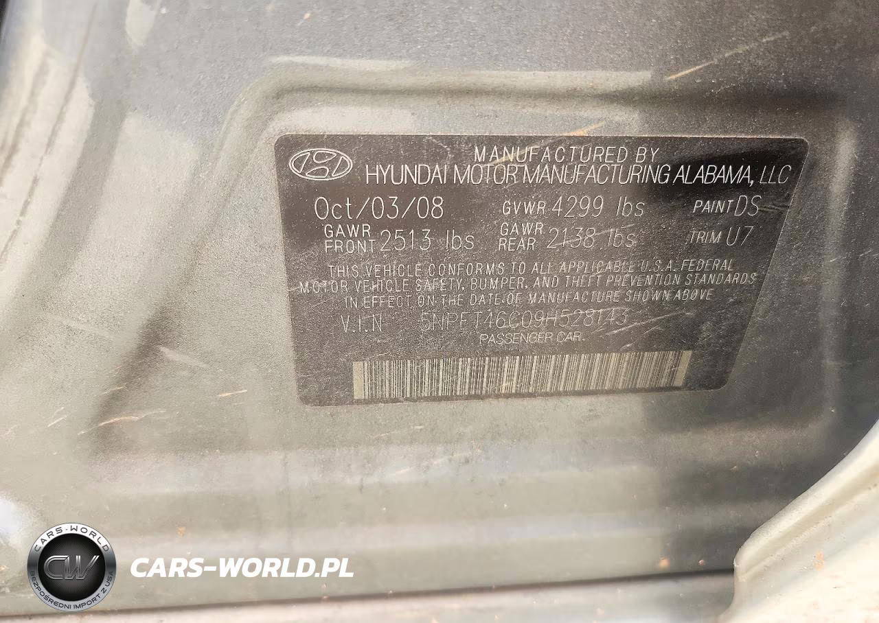 2009 Hyundai Sonata Gls VIN:5NPET46C09H528143 - 12