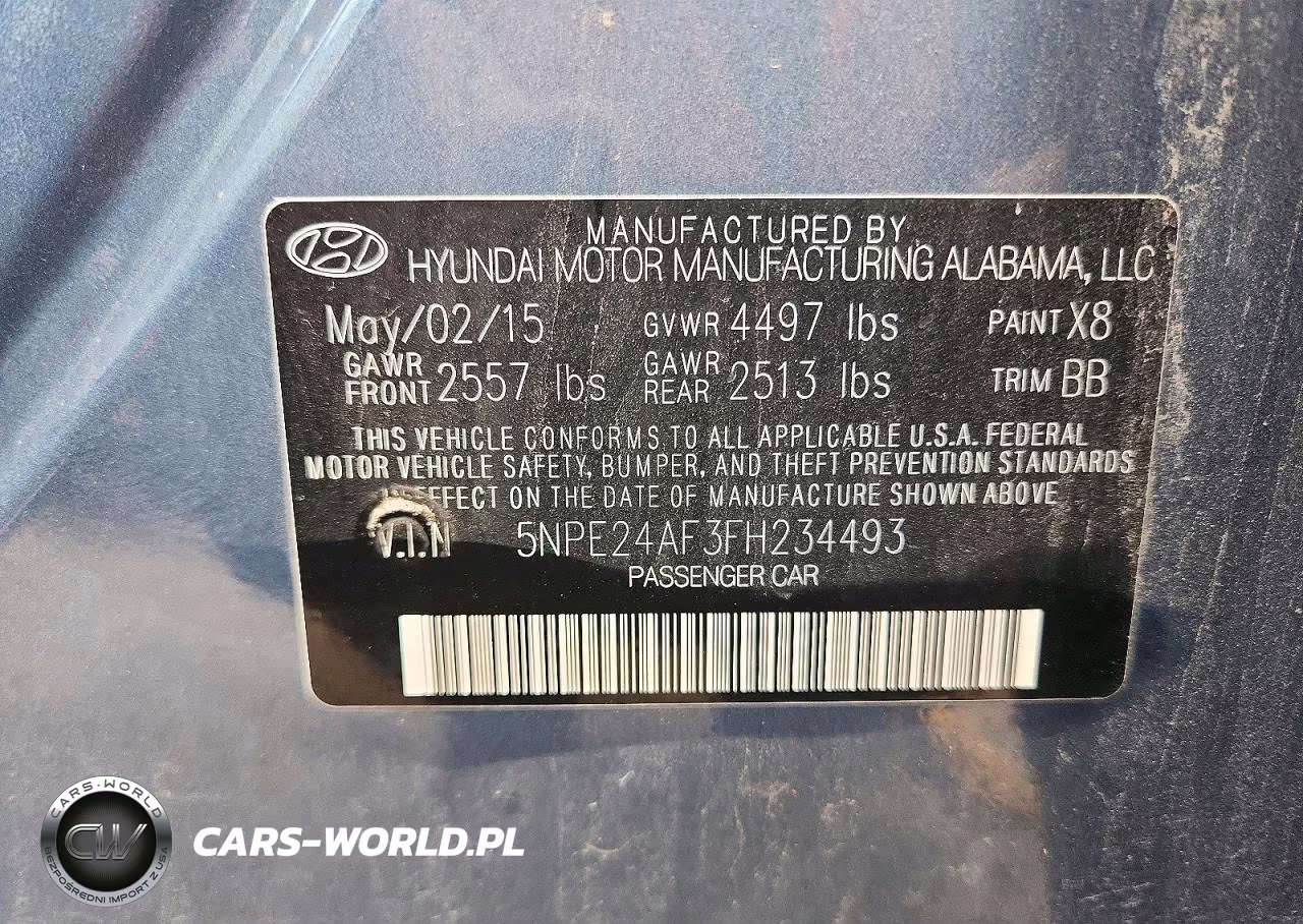 2015 Hyundai Sonata Se VIN:5NPE24AF3FH234493 - 12